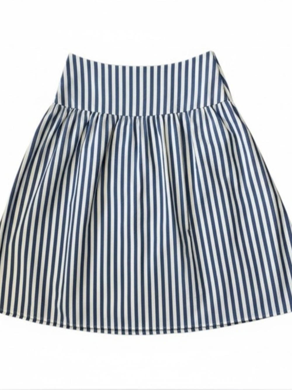 Old Navy Blue and White Vertical-Stripe Midi Skirt 100% Cotton Size XL